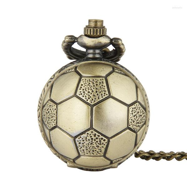 Карманные часы 10 шт./Лот оптом стимпанк металлический футбольный футбольный футбольный квартал, часы для часовых ожерелья, ожерелье для вечеринки на Хэллоуин