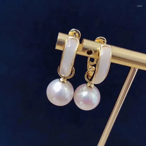 Orecchini pendenti Elegante coppia di orecchini di perle bianche a goccia del Mare del Sud da 10-11 mm Orecchini in argento 925 per donna 925
