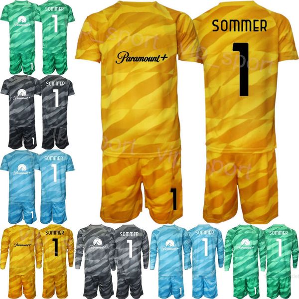 Clube Equipe Homens Juventude Inter Goleiro Milan Walter Zenga Jerseys Futebol Set 23-24 Manga Longa Onana Yann Sommer Samir Handanovic Julio Cesar Camisa de Futebol Goleiro