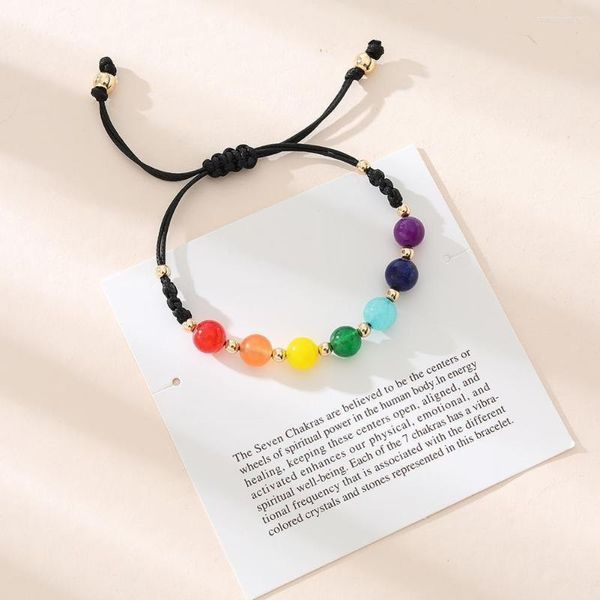 Charme Armbänder 7 Chakra Naturstein Perlen Kristall Armband Für Frauen Männer Geflochtene Kette Perle Reiki Spirituelles Yoga Schmuck Geschenk P6K4