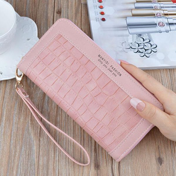 Wallets Luxury Women Women Wallet Card Titular Long For Cards Ladies Passport Cover Clipes de dinheiro feminino portadores de cartas de cartas de moeda Purse