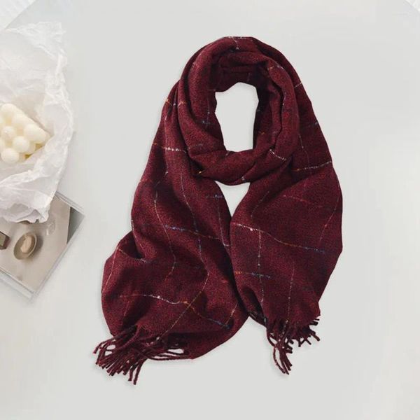 Lenços quentes cachecol de inverno mulheres elegante dupla face de pelúcia borla xale para largo longo à prova de vento com decorativo