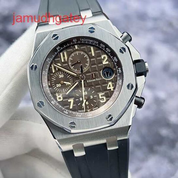 Ap Swiss Luxury Watch Royal Oak Offshore Serie 26470ST Acciaio di precisione Marrone Funzione di cronometraggio Orologio meccanico automatico da uomo 42mm WKER
