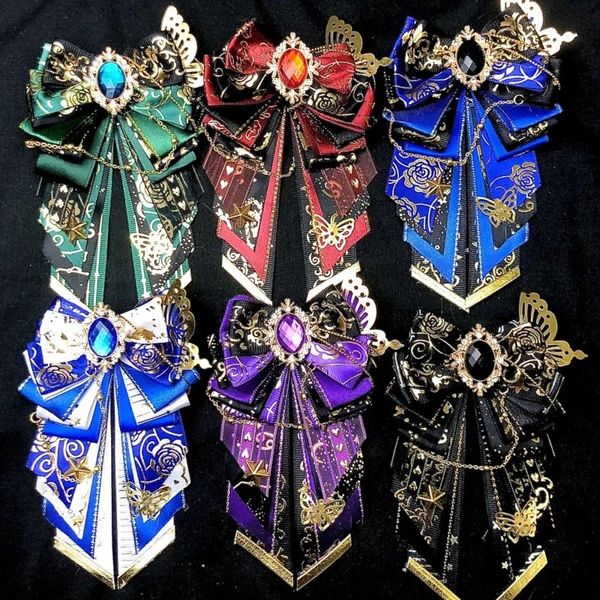 Cravatte Lolita Bowtie Spilla di lusso di fascia alta da donna Cosplay Anime Gioco di ruolo Set Camicia Accessori abito Colletto fatto a mano Fiori 231128