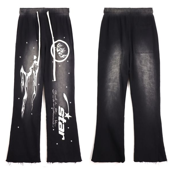 Erkekler pantolon Vintage Erkekler Sokak Giyim Baggy Kargo Pantolonları Joggers Siyah Mavi Flare Fashion