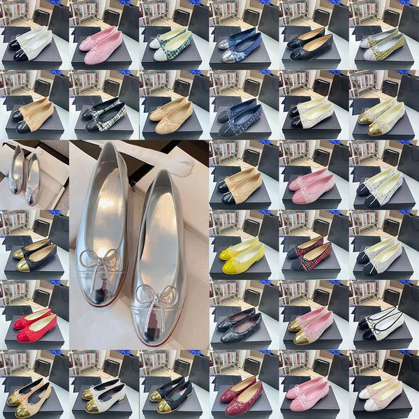 Elbise Ayakkabı Tasarımcı Bale Ayakkabı Bahar ve Sonbahar Moda Yeni Düz Tekne Ayakkabıları Bayan Loafers Dans Ayakkabıları Siyah Kadın Ayakkabıları Boyutu Kutu ile