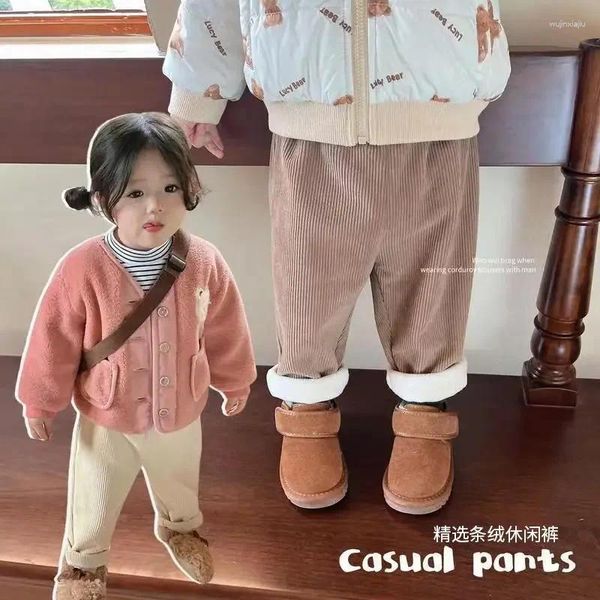 Hosen 2023 Winter Kinder Baby Cord Hose Mode Mädchen Hosen Kinder Jungen Ganzkörperansicht Säuglingskleidung