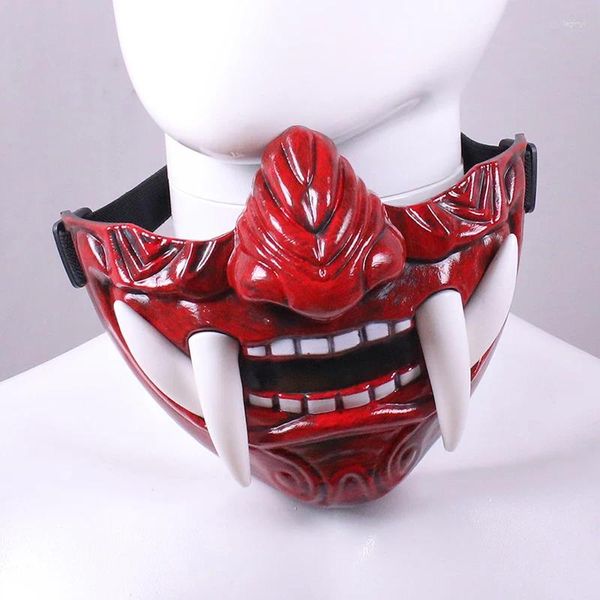Fontes de festa japonês samurai oni demônio máscara cosplay horror prajna hannya mal assassino engrossar máscaras de plástico halloween traje adereços