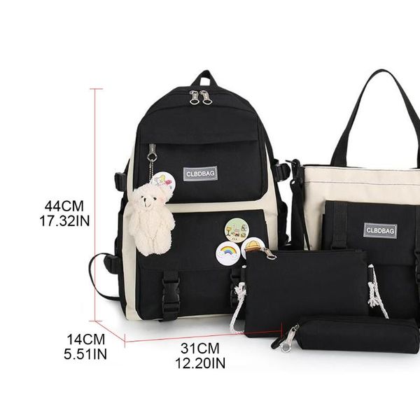 Schultaschen CPDD Frauen Laptop Rucksack Leinwand für Mädchen im Teenageralter Kawaii College Student Kinder Buchtasche Rucksack