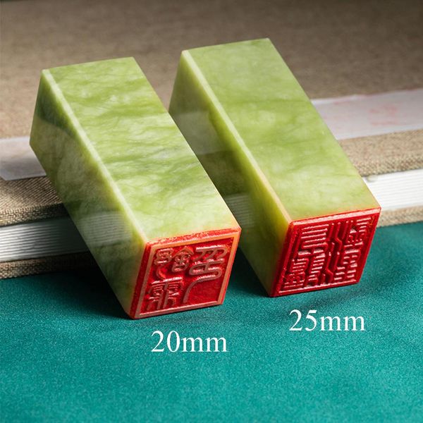 Stamping Green Jade Stone Calligraphy Signature Seals Stamp Studio all'estero Giappone Nome quadrato personalizzato Stamps Sigillo Gifts di compleanno 2022