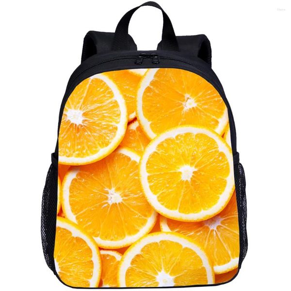 Sacos escolares 16 polegadas padrão de frutas crianças mochila mochila estudante criança linda viagem leve