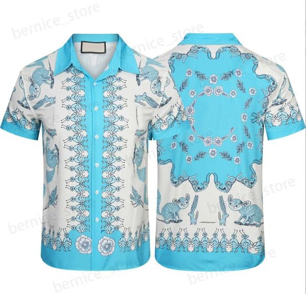 Herren Freizeithemden Mode Herren Freizeithemd Sommer Design Kleidung Damen Classic Ant Blue Cc Print Shirts Kurzarm Streifen T-Shirt Asiatische Größe M-3XL T230428