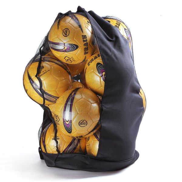 Confezioni per telai esterni Borsa da calcio per calcio Pallacanestro Pallavolo Sport portatili Grande spazio per l'allenamento Zaino da netball Nylon Outdoor Meshbag 230427