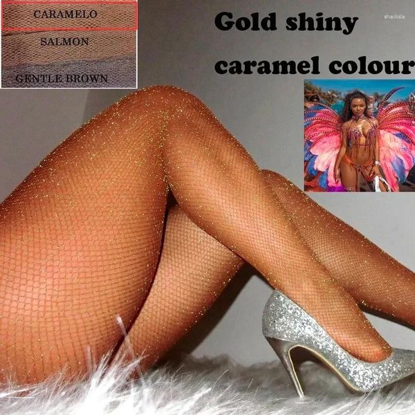 Calzini da donna Collant Collant a rete Calze di carnevale Solido lucido Lingerie Glitter Sexy Taglie forti