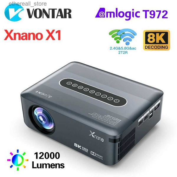 Projetores V VONTAR 8K Decodificação Projetor Inteligente 4K 1080p Full HD1920 * 1080P LCD Projetor Android 9 2T2RWifi Vídeo LED Home Theater Xnano X1 Q231128