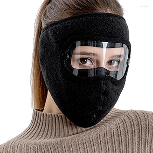 Cappellini da ciclismo Maschera calda invernale unisex Visiera per la pesca all'aperto Traspirante con occhiali antiappannamento HD Sciarpa in pile