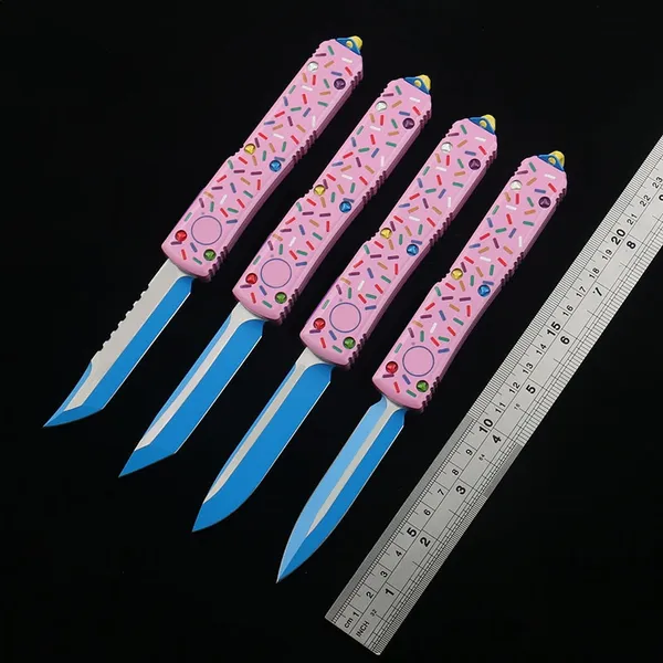 DQF Versiyon Miro Donut UT Savaş Us İtalyan Tarzı Knife Kendinden Savunma Taktik D2 Blade 6061-T6 Alüminyum Sap EDC Açık Kamp Dövüşü Mt Bıçaklar