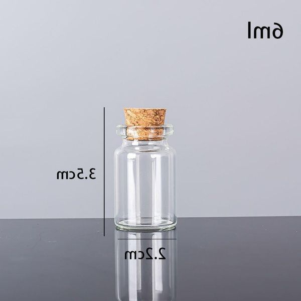 6ml 22x35x125mm pequenos mini garrafas de vidro transparente frascos com rolhas de cortiça/mensagem casamentos desejo jóias festa favores jsnii