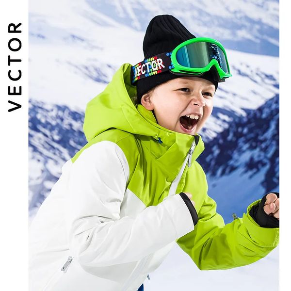 Óculos de esqui VECTOR óculos infantis ao ar livre antiembaçante de dupla camada TPU óculos de esqui infantis à prova de vento espelhos de montanhismo 231127