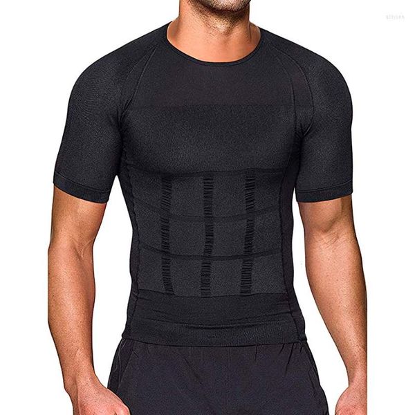 Intimo modellante per il corpo da uomo Compressione senza cuciture Gilet dimagrante Vita Trainer Canotta Control Tummy Hide Man Chest Fat Shirt 2023