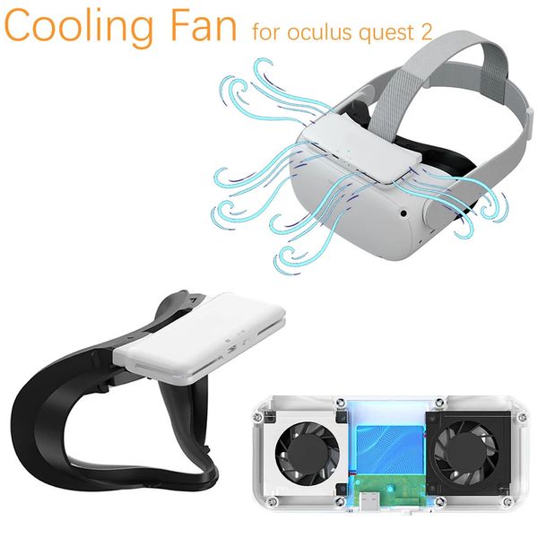 Dispositivi VR AR Ventola di raffreddamento per Oculus Quest 2 Cuffie VR Ventilazione attiva Circolazione dell'aria Pad interfaccia traspirante Accessori Quest2 231128