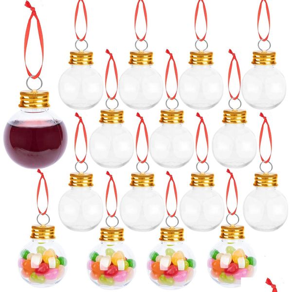 Decoraciones navideñas 16pc 50ml BB Decoración Bola Botella de agua B Adornos de árbol llenos Jugo BBS Decoración de fiesta 231018 Entrega de gota H DHF2Q