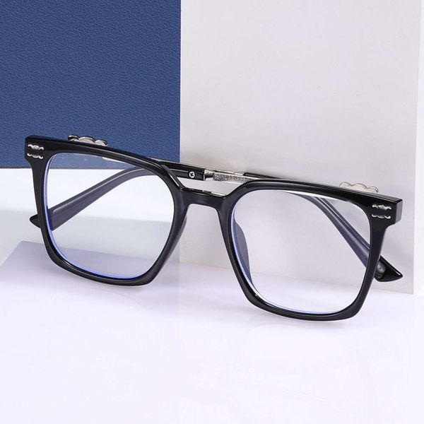 Desginer ceine Очки в простой черной оправе для женщин Instagram Корейская версия Утягивающие очки с плоскими линзами с защитой от синего света Известные в Интернете очки с триумфальной аркой