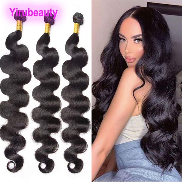 Malaysian Virgin Hair Extensions Double Wefts 30-42inch Längere Haarprodukte Natural Color Body Wave