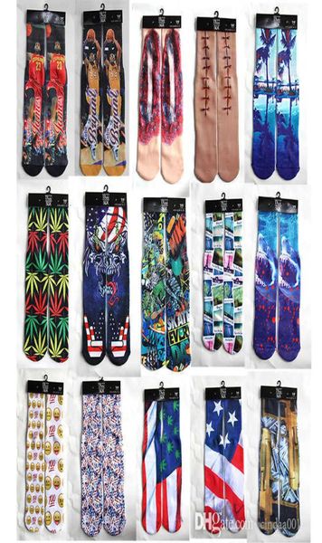 3D Digitaldruck Sportsocken Wärmeübertragung Sublimation Herren Street Basketball Socken Handtuchsocken6839352