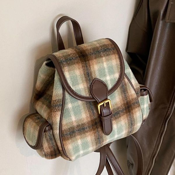 Sacos escolares moda mulher mochila alça macia sólida multi-bolso viagem feminina portátil outono inverno saco sac a