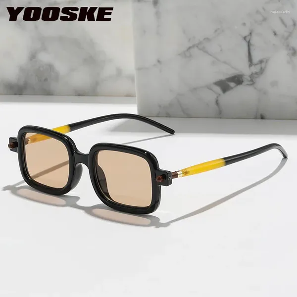 Óculos de sol Yooske moda pequeno retângulo homens mulheres anti luz azul prescrição óptica óculos quadro uv400 óculos de sol