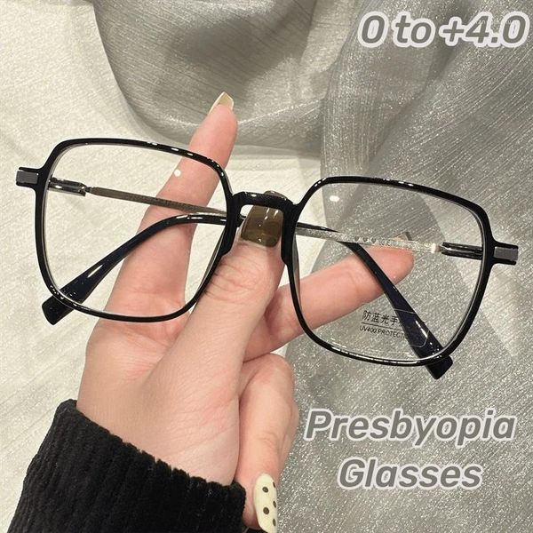 Солнцезащитные очки 2023, очки высокой четкости в большой оправе для пресбиопии, синие светостойкие очки для чтения, антирадиационные очки для дальнего видения