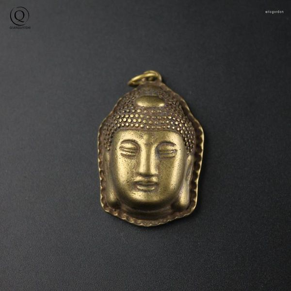 Charms Reines Kupfer Guanyin Buddha Kopf Anhänger Für Halsketten Segen Geschenke Handgefertigte Schlüsselanhänger Auto Schlüsselanhänger Hängeschmuck