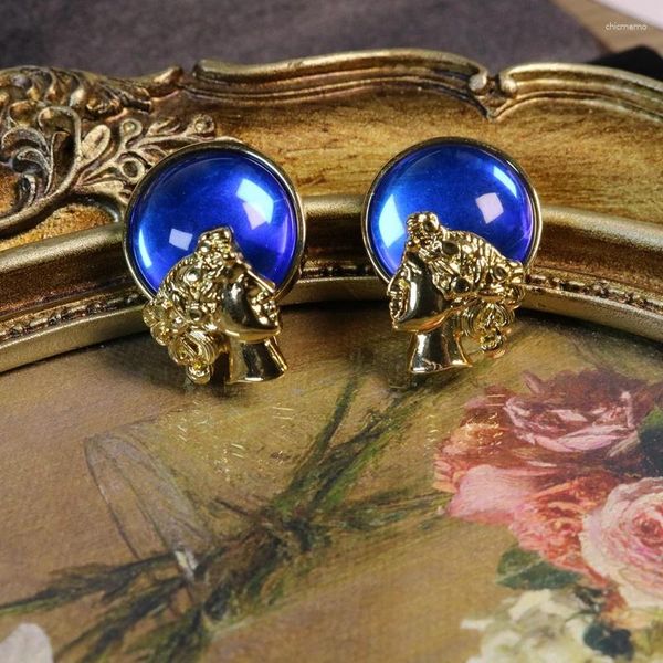 Orecchini a bottone Opale blu Orecchino Antico Moda Gioielli carini Festa di lusso in viaggio