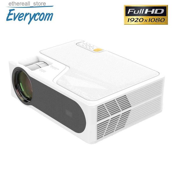 Projetores Everycom YG625 Projetor LED LCD Nativo 1080P 7000 Lumens Suporte Bluetooth Full HD USB Video 4K Beamer para Home Cinema Theater Q231128