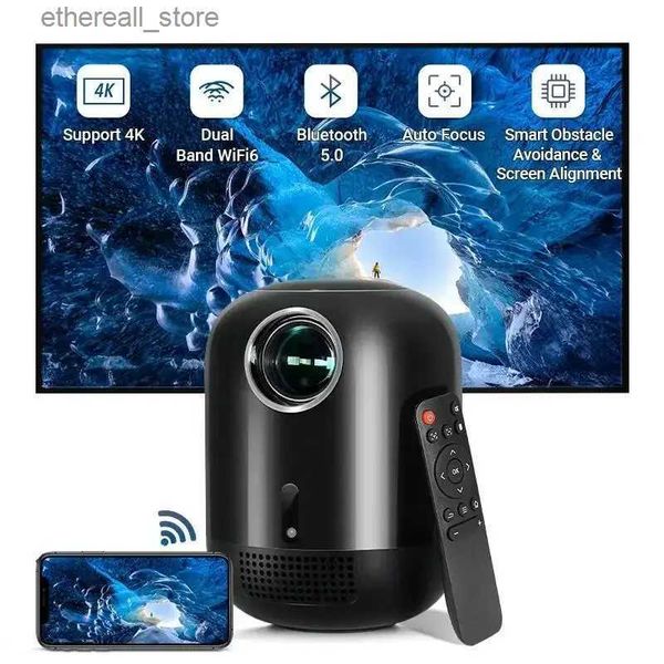 Projetores Smart Android 11 Projetor portátil LED Full HD 1080P 4K 9600 Lumens Wifi 6 Auto Focus Projetor de vídeo para home office cinema Q231128