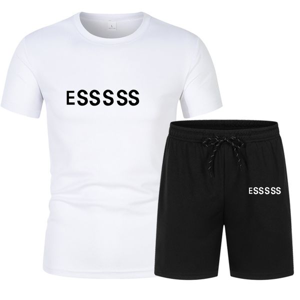 Fatos de treino de grife masculinos camiseta + shorts conjunto verão respirável camiseta casual conjunto de corrida moda estampada masculina de alta qualidade esporte terno