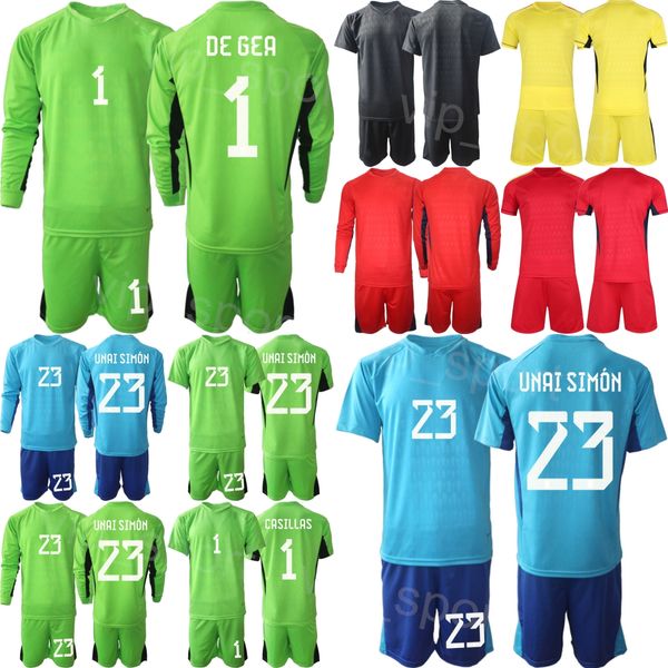 Milli Takım Erkek Gençlik İspanya Kalecisi David De Gea Jersey Futbol Seti 23-24 Uzun Sleeve UNAI SIMON IKER CASILLAS Reina Kepa Arrizabalaga David Raya Futbol Gömlek