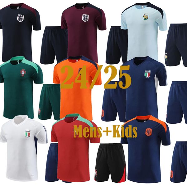 2024 25 Nuova squadra nazionale dell'Inghilterra, dell'Italia, del Brasile, del Portogallo, della maglia da calcio mbappe, a maniche corte, maglia da calcio 24/25, uniforme da allenamento survêtement.