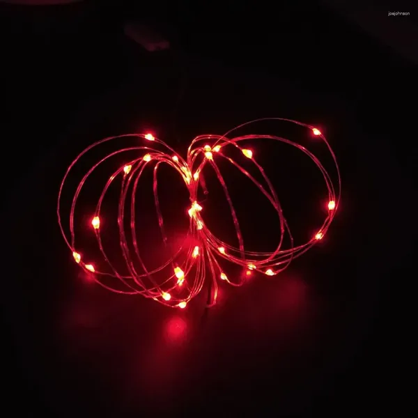 Saiten 1M / 2M 20 LEDs Knopf Batteriebetriebene LED Kupferdraht String Fairy Lights Party Stringing Home Decor