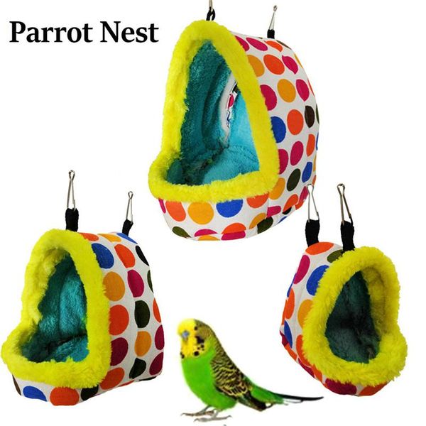 Gaiolas de pássaros Prawus Parrot Hammock House Holding Cave Hut Tent Bed Bed Inverno Inverno Quente Ninho de Pet Toy para periquito cacatuas