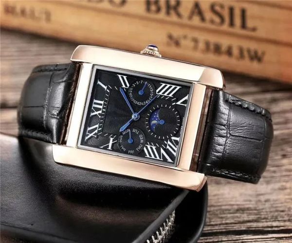 Orologio al quarzo quadrato Amanti della moda uomo donna orologi orologi da polso con serbatoio in argento Zaffiro uomo donna regalo di San Valentino dropshipping orologio da lavoro in pelle di lusso