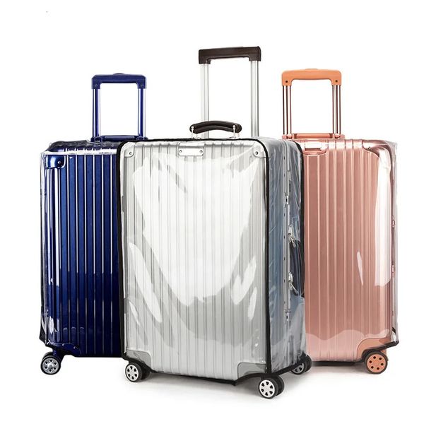 Мешки для вещей, прозрачная крышка для багажа из ПВХ, водонепроницаемые чехлы для хранения, дорожная пылезащитная защита, аксессуары для чемодана 231124