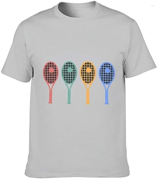 Camisetas masculinas camisa de algodão Tennis Racket Men Men Unique Design Slim-Fit Lover Short