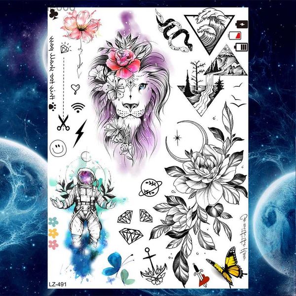 Tatuaggi Adesivi Disegni Colorati YURAN Caviglia Flora Ciliegia Lavanda Flash Tatuaggi Falsi Impermeabili Tatuaggi Temporanei Donne Braccio Petto Tatuaggi Adesivi Body Art Tatuaggi PersonalizzatiL