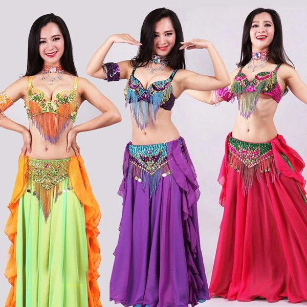Sahne Giyim Saçak Göbek Dans Uzun Etek Çingene Egzotik Karnaval Festivali Kıyafet Performans Kostümleri Kadın Kabile Elbise
