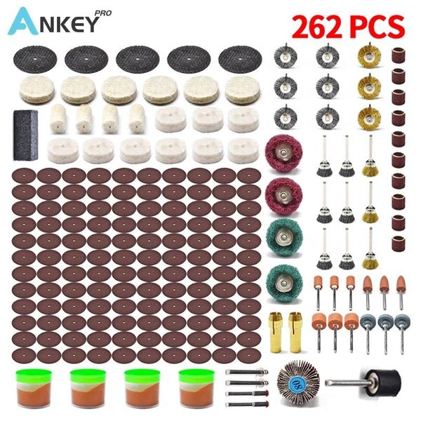 Gereedschap 262pcs Mini Kit di punte da trapano elettriche Accessori per utensili rotanti abrasivi Dischi da taglio diamantati Set di levigatura per Dremel