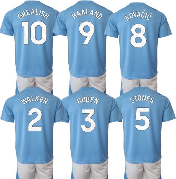 Set di maglie da calcio con pantaloncini 23-24 Camicia personalizzata di qualità tailandese GREALISH 10 9 HAALAND BERNARDO 20 yakuda negozio online locale abbigliamento 47 foden Progetta il tuo abbigliamento