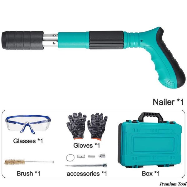 Spijkerpistolen Mini strumento per rivetto per pistola sparachiodi in acciaio manuale Dispositivo per scanalatura del filo di ancoraggio per muro di mattoni Fissaggio per parete di casa Set di strumenti per pistola per rivetti per lavorazione dei metalli