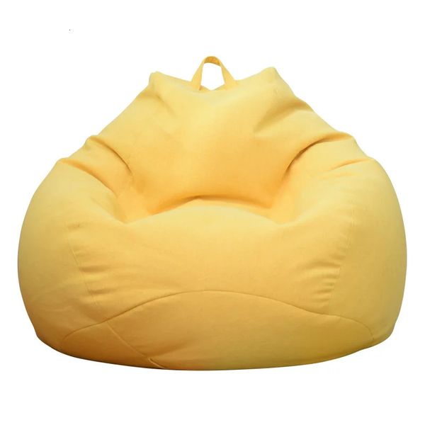 Stuhlhussen, große Lazy-Sofabezug, Stühle ohne Füllstoff, Leinenstoff, Liegesitz, Sitzsack, Pouf, Puff, Couch, Tatami, Wohnzimmer, 231127